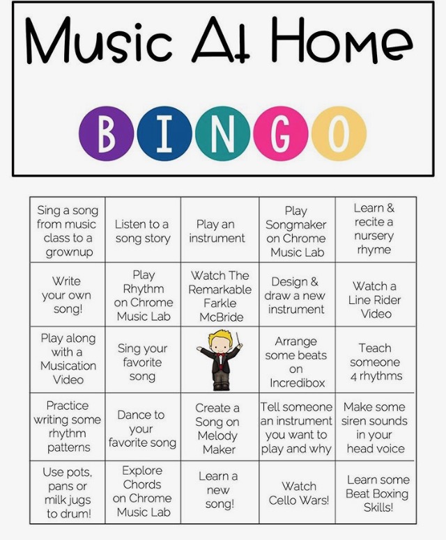 Music At Home Bingo