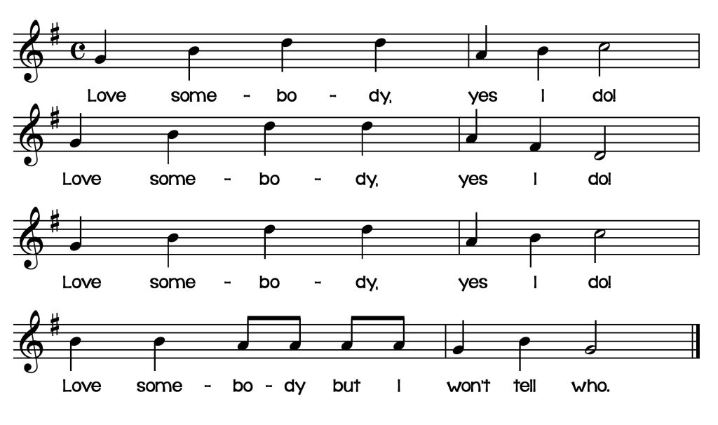 Notation to the song Love Somebody