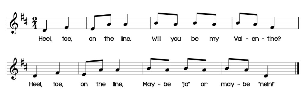 Notation to the song Will You Be My Valentine