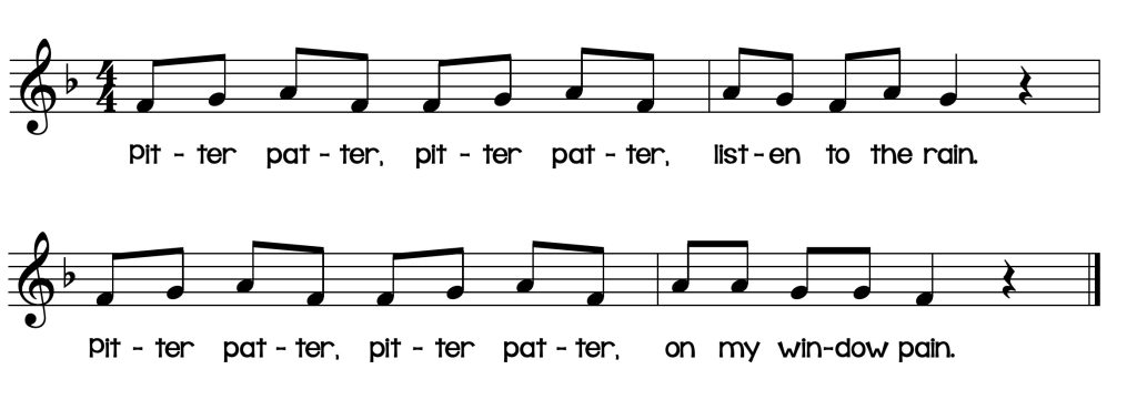 Notation to the song Pitter Patter